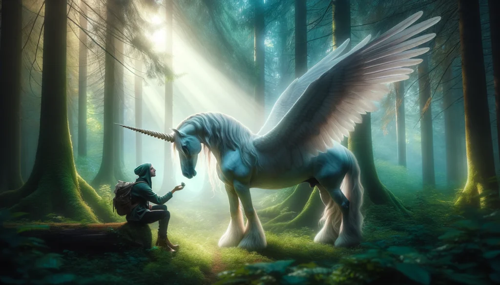 Man feeding an Alicorn